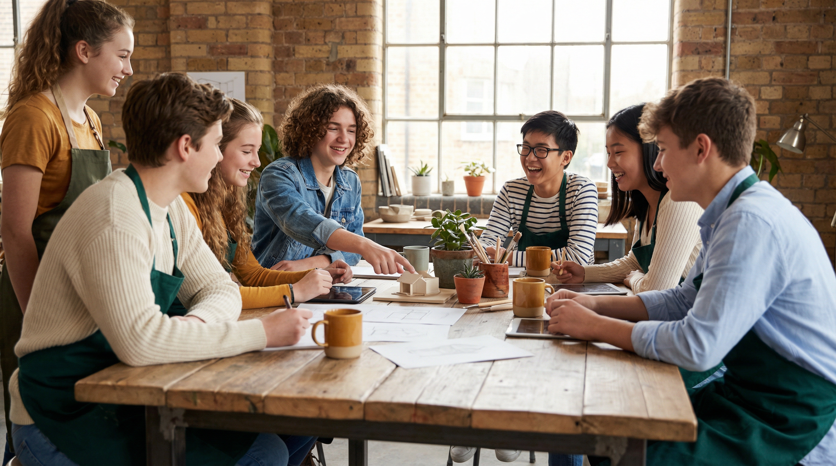 Diverse students connecting
